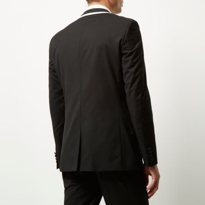 Black skinny fit prom suit jacket